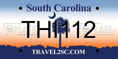 THI112 South Carolina License Plate
