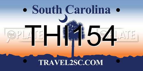 THI154 South Carolina License Plate
