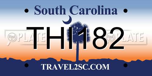 THI182 South Carolina License Plate