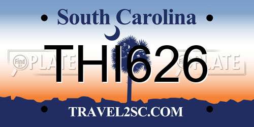 THI626 South Carolina License Plate