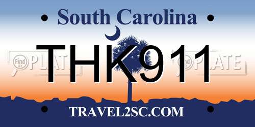 THK911 South Carolina License Plate