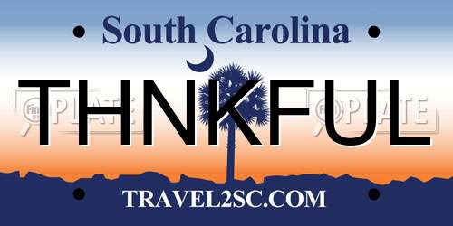 THNKFUL South Carolina License Plate