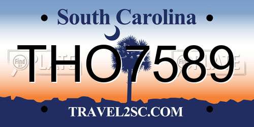 THO7589 South Carolina License Plate