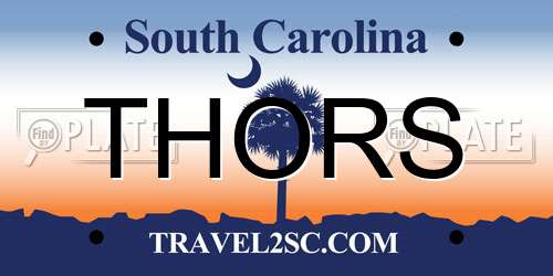 THORS South Carolina License Plate