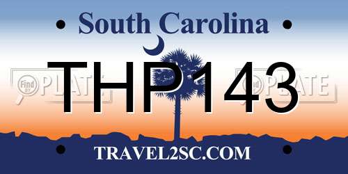 THP143 South Carolina License Plate