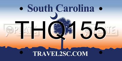 THQ155 South Carolina License Plate