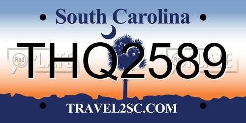 THQ2589 South Carolina License Plate