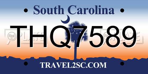 THQ7589 South Carolina License Plate