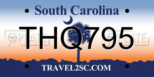 THQ795 South Carolina License Plate