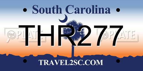 THR277 South Carolina License Plate