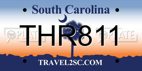 THR811 South Carolina License Plate