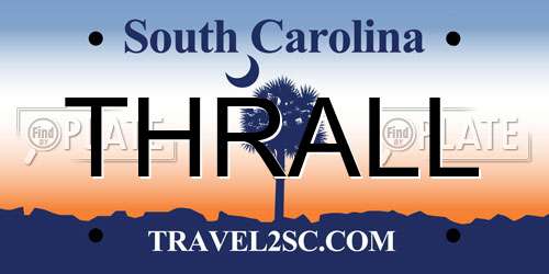 THRALL South Carolina License Plate