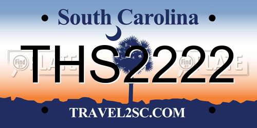THS2222 South Carolina License Plate