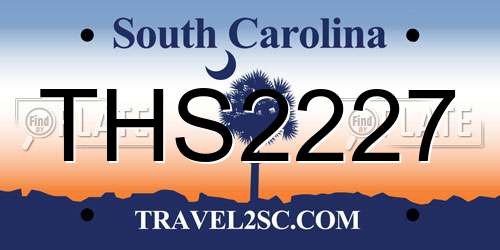 THS2227 South Carolina License Plate