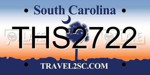 THS2722 South Carolina License Plate