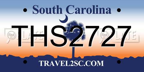 THS2727 South Carolina License Plate