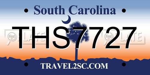 THS7727 South Carolina License Plate