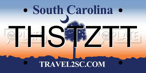 THSTZTT South Carolina License Plate