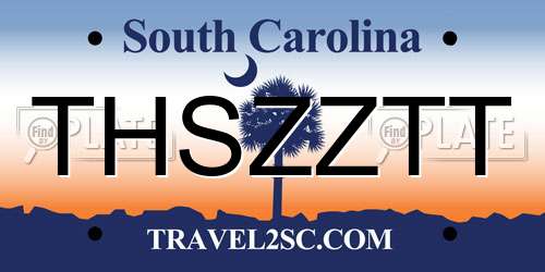 THSZZTT South Carolina License Plate