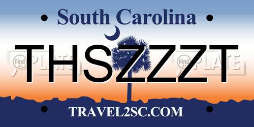 THSZZZT South Carolina License Plate