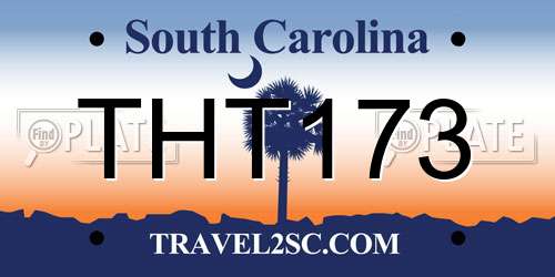 THT173 South Carolina License Plate
