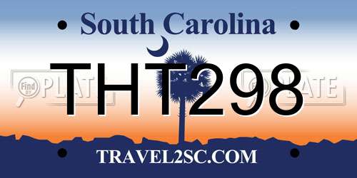 THT298 South Carolina License Plate