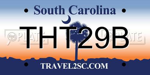 THT29B South Carolina License Plate