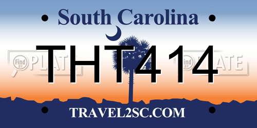 THT414 South Carolina License Plate