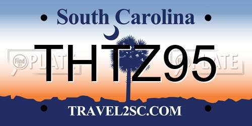 THTZ95 South Carolina License Plate