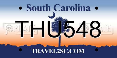 THU548 South Carolina License Plate