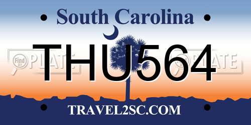 THU564 South Carolina License Plate