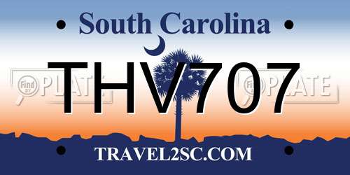 THV707 South Carolina License Plate