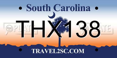 THX138 South Carolina License Plate