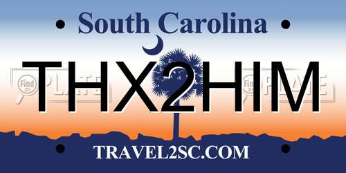 THX2HIM South Carolina License Plate