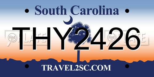 THY2426 South Carolina License Plate