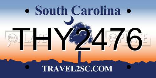 THY2476 South Carolina License Plate