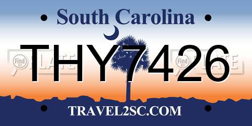 THY7426 South Carolina License Plate