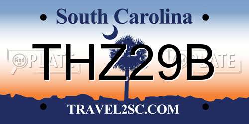 THZ29B South Carolina License Plate