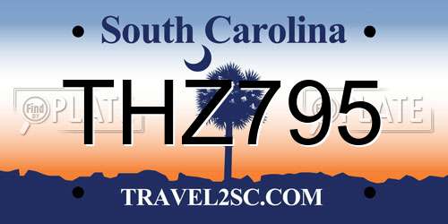 THZ795 South Carolina License Plate