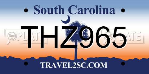 THZ965 South Carolina License Plate