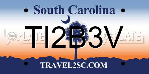 TI2B3V South Carolina License Plate
