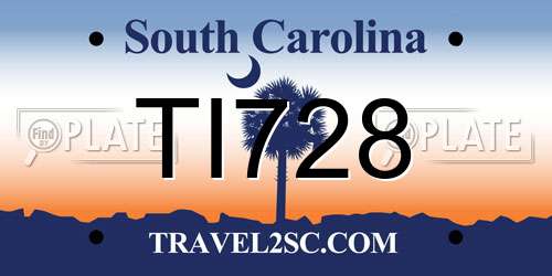 TI728 South Carolina License Plate
