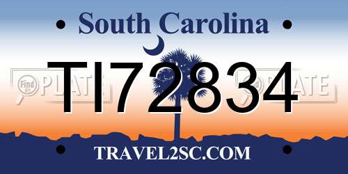 TI72834 South Carolina License Plate
