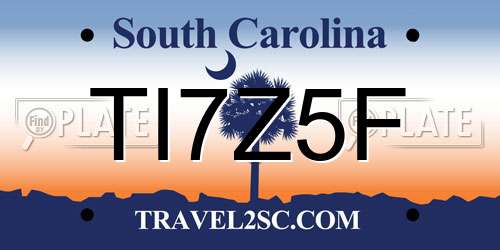 TI7Z5F South Carolina License Plate