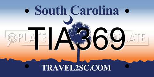 TIA369 South Carolina License Plate