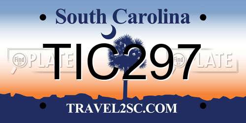 TIC297 South Carolina License Plate