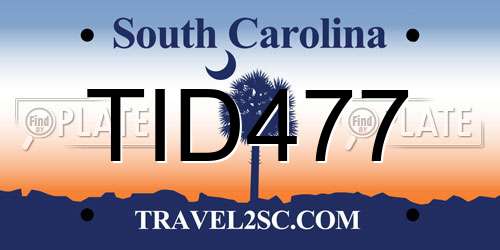 TID477 South Carolina License Plate
