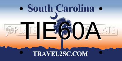 TIE60A South Carolina License Plate