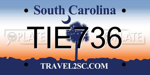 TIE736 South Carolina License Plate
