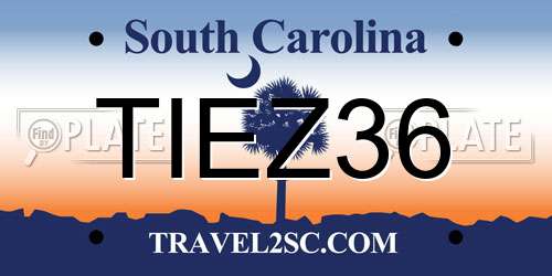 TIEZ36 South Carolina License Plate